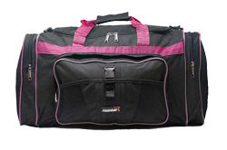 foolsGold 50L Luggage Gym Holdall Duffle Bag – Large (Black/Pink)