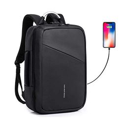 Convertible Slim Backpack 15 Inch Laptop Anti Theft Business School Travel Water Resistant Daypa ...