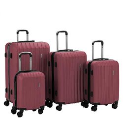 Murtisol 4 Pieces ABS Luggage Sets Hardside Spinner Lightweight Durable Spinner Suitcase 16̸ ...