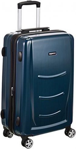 AmazonBasics Hardshell Spinner Luggage – 24-Inch, Navy Blue