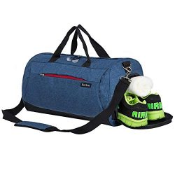 Kuston Sports Gym Bag with Shoes Compartment Travel Duffel Bag for Men and Women