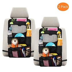 INFANZIA Car Seat Back Organizer for Kids Travel Accessories Back Seat Protector with Multi Pock ...