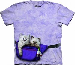 The Mountain 1036933 Fanny Pack Kittens Adult Unisex Short Sleeve T-Shirt XL Purple