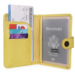 Zoppen Rfid Blocking Travel Passport Holder Cover Slim Id Card Case (#28Light Yellow)