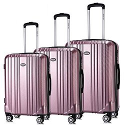 Luggage Set Expandable Premium Carbon Fiber Suitcase 3 Piece Set TSA Lightweight Spinner Carry O ...