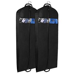 Univivi Garment Bag for Travel and Storage 60″ Breathable Suit Dress Black Garment Cover G ...