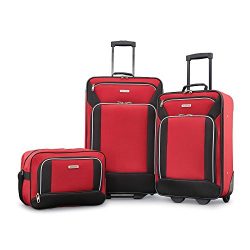 American Tourister Fieldbrook XLT 3pc Set (bb/ 21/25 Upright), Red/Black