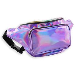 MUM’S MEMORY Holographic Fanny Packs for Women – Outdoor Sport Waist Pack for Running, Hik ...