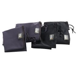 Lewis N. Clark Travel Shoe Bags with Drawstring Closures,Black/charcoal,One Size