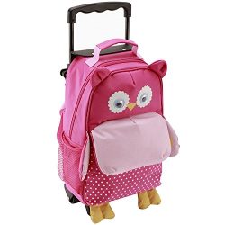 Yodo 3-Way Toddler Backpack with Wheels Little Kids Rolling Luggage, Owl