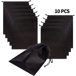 Set of 10 Jumbo Shoe bags for travel waterproof Non-Woven with rope for men and women Large shoe ...