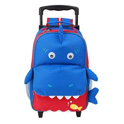 Yodo 3-Way Toddler Backpack with Wheels Little Kids Rolling Luggage, Shark