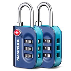 Newtion TSA Lock 2 Pack,TSA Approved Luggage Lock,Travel Lock with Double Color Alloy Body,Combi ...