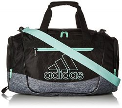 adidas Defender III Duffel Bag, Black/Onix Jersey/Clear Mint Green, Small