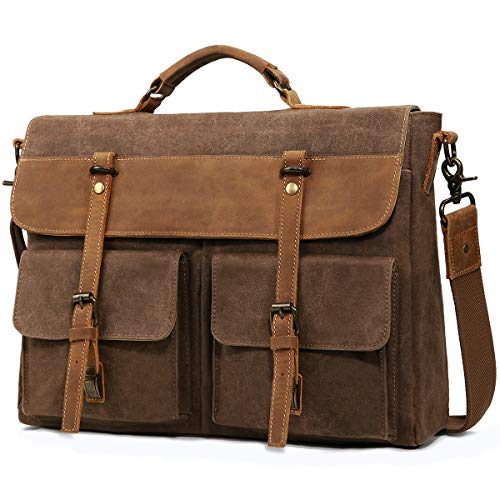 Large Messenger Bag for Men Tocode, Vintage Waxed Canvas Satchel ...