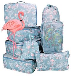 Packing Cubes 8pcs my FL Backpack Organizers Set for Carry on Travel Bag Luggage Cube (Flamingo  ...