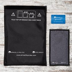 Armadillo Pro-Tec Faraday Bags and RFID Blocking Wallet Card (3 Pc. Set) Protect Cell Phones, Ca ...