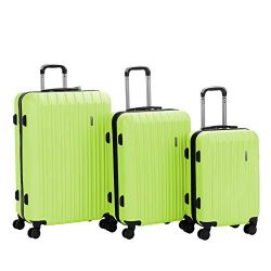 Murtisol 3 Pieces ABS Luggage Sets Hardside Spinner Lightweight Durable Spinner Suitcase 20̸ ...