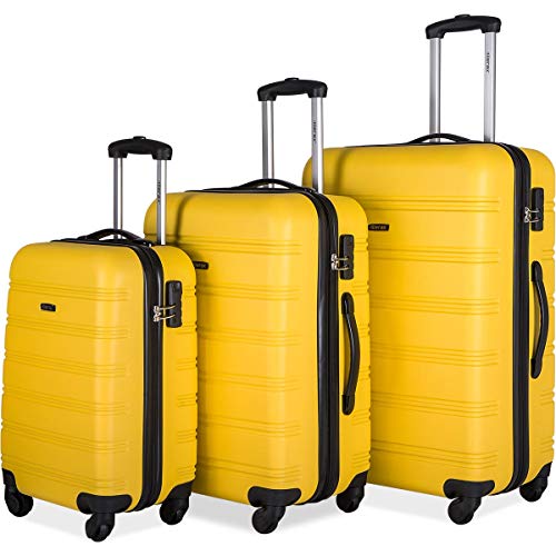 Merax 3 Pcs Luggage Set Expandable Hardside Lightweight Spinner ...