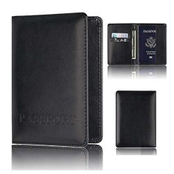 ❤️ Sunbona Card Holder Wallet Leather Passport Holder Protector Wallet Business Ca ...