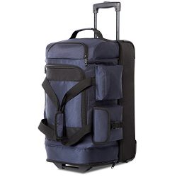 Coolife Rolling Duffel Travel Duffel Bag Wheeled Duffel Carry-on/Cabin Size 8 Pockets