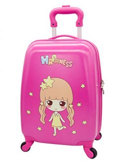 LeLeTian Kids Luggage Hardshell Lightweight Adjustable Handle Rolling Carry On Suitcase For Age  ...