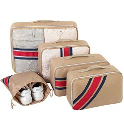Packing Cubes, Packing Organizers, YAMTION 5-Piece Oxford Lightweight Travel Luggage Organizers  ...
