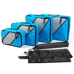 Travel Packing Cubes 7 Piece Weekender Luggage Organizers Set with Laundry Bag