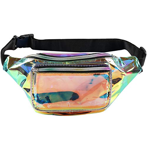 Fotociti Holographic Fanny Pack– Fashion Rave Waist Bag with Adjustable Belt for Women and Men ( ...