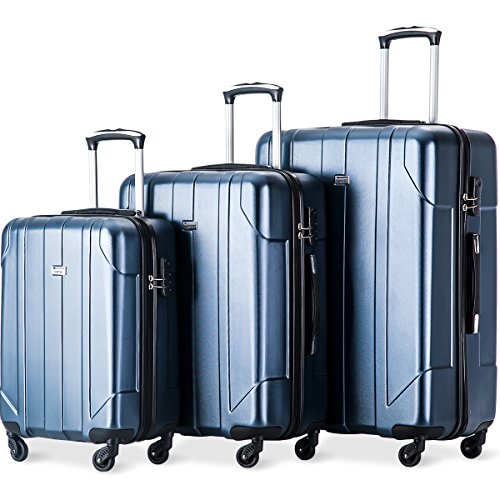 Merax Luggage 3 Piece Sets Lightweight Spinner Suitcase 20″ 24″ 28″ – P. ...