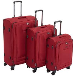 AmazonBasics Premium Expandable Softside Spinner Luggage With TSA Lock 3-Piece Set – 21/25 ...