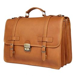 Leather Briefcases Messenger for Men Waterproof Business Travel Duffle Bag 14 inch Laptop Bags
