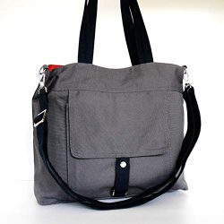 Virine grey shoulder bag, cross body bag, messenger bag, purse, everyday bag, handbag, travel ba ...