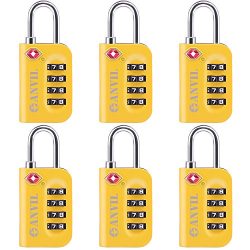 TSA Approved Luggage Lock – 4 Digit Combination padlocks with a Hardened Steel Shackle  ...