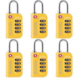 TSA Approved Luggage Lock – 4 Digit Combination padlocks with a Hardened Steel Shackle  ...