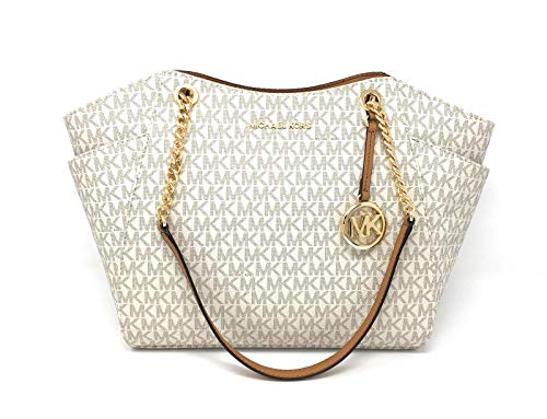 Michael Kors Jet Set Travel Large Chain Shoulder Tote (Vanilla PVC 2019 ...