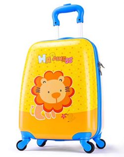 Boys Suitcase Hardshell Spinner Wheels – Kids Luggage 18 inch Carry On Lion Travel Trolley ...