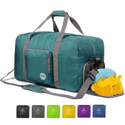 WANDF Foldable Duffle Bag for Travel Gym Sports Lightweight Luggage Duffel 38 Size & Color C ...
