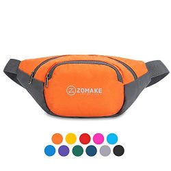 ZOMAKE Fanny Pack Water Resistant Waist Bag Hip Bum Bag for Men and Women, Large Compartment wit ...