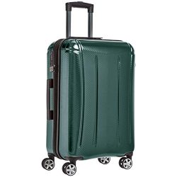 AmazonBasics Oxford Luggage Expandable Suitcase with TSA Lock Spinner, 24-Inch, Green