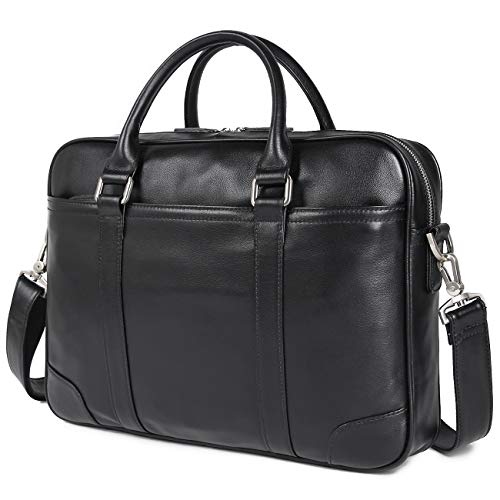 Texbo Genuine Leather 15.6 Inch Laptop Briefcase Messenger Bag Tote Fit Business Travel