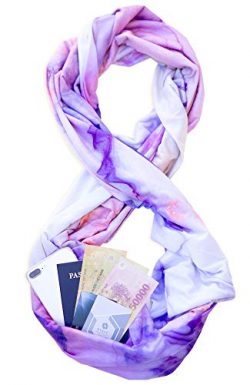 TRAVEL SCARF by WAYPOINT GOODS // Infinity Scarf w/Secret Hidden Zipper Pocket (Dream)