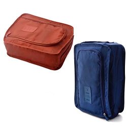 FXICAI Shoe Bags for Travel Zipper Portable Space Saver Bags Set of 2 Shoe Pouch