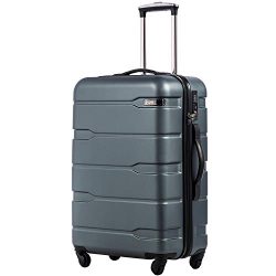 Coolife Luggage Expandable(only 28″) Suitcase PC+ABS Spinner Built-In TSA lock 20in 24in 2 ...