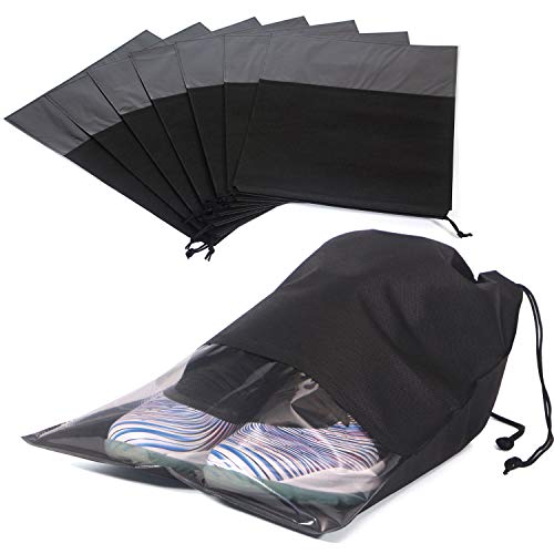 8 PCS Shoe Bags for Travel Waterproof Non-Woven Large Shoes Pouch Storage Organizer with Rope fo ...