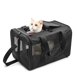 HITCH Pet Travel Carrier Soft Sided Portable Bag for Cats, Small Dogs, Kittens or Puppies, Colla ...