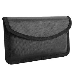 MoKo Fireproof Signal Blocking Bag, GPS RFID Faraday Bag Shield Cage Pouch Wallet Protective Cas ...