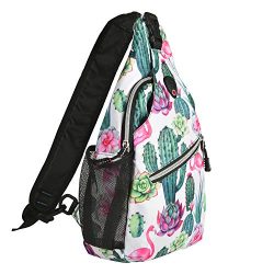 MOSISO Sling Backpack, Multipurpose Crossbody Shoulder Bag Travel Hiking Daypack, Cactus