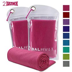 Balhvit 2 Pack Cooling Towel, Ice Towel, Microfiber Towel for Instant Cooling Relief, Cool Cold  ...