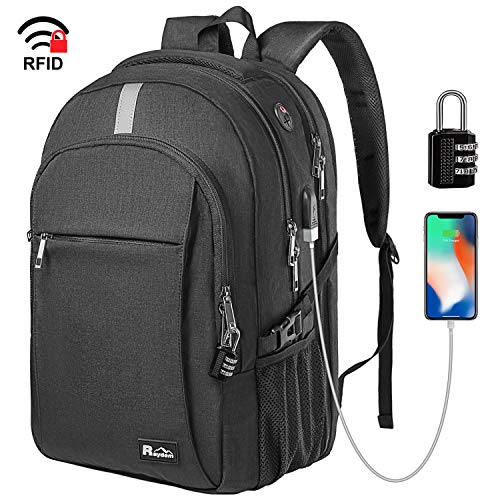 Business Laptop Backpack, Extra Large TSA Friendly Durable Anti-Theft Travel Backpack with USB C ...